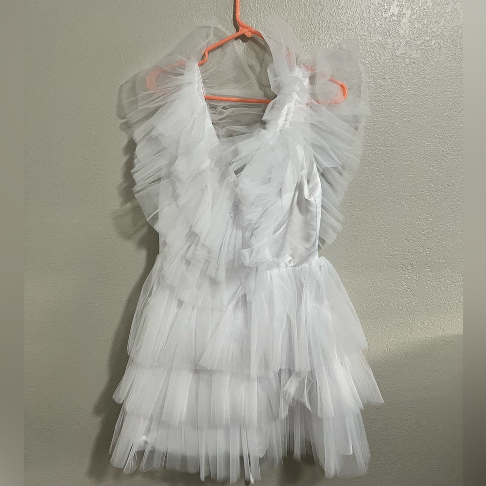 Corset White tulle mini dress